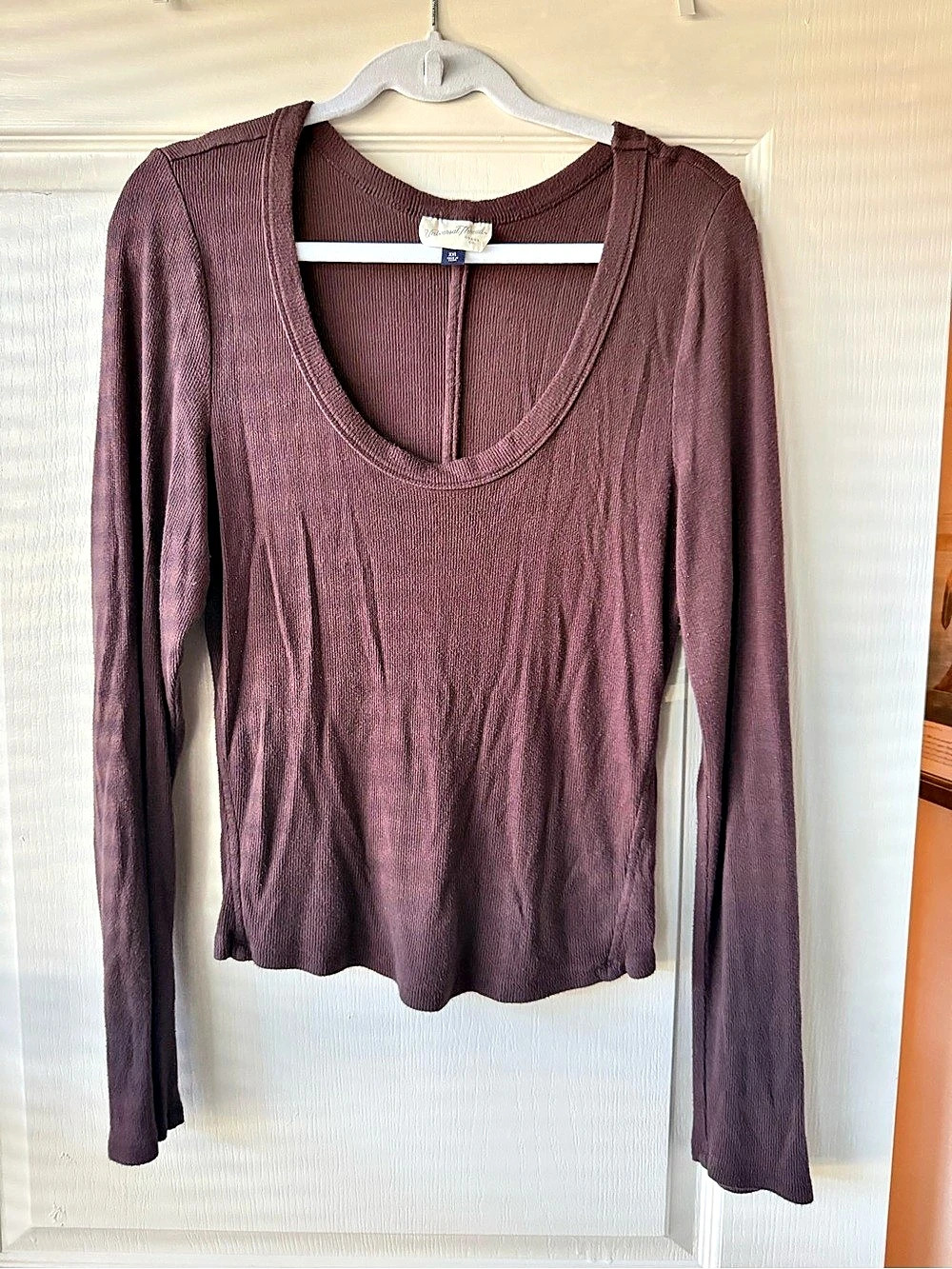 Universal Threads Ribbed Scoop Neck Long Sleeve Top XXL